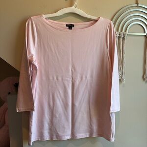 Ann Taylor Pink Fitted 3/4 Sleeve T-Shirt